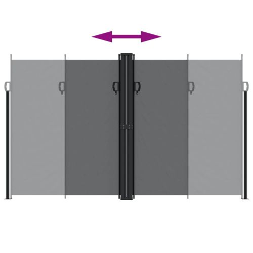 Прибираща се странична тента, черна, 200x1000 см