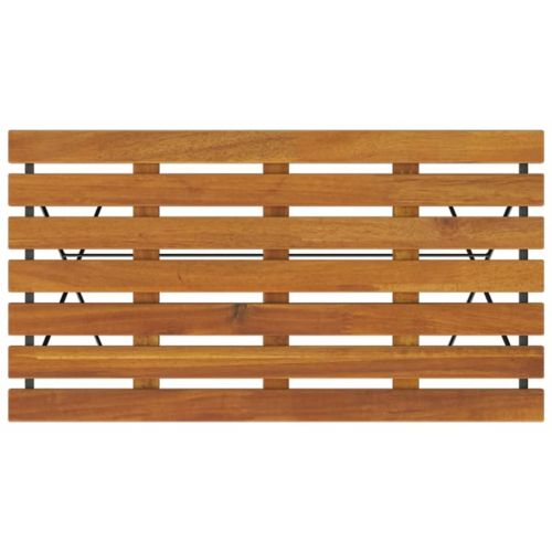 Сгъваема бистро маса, 100x54x71 см, акация масив и стомана