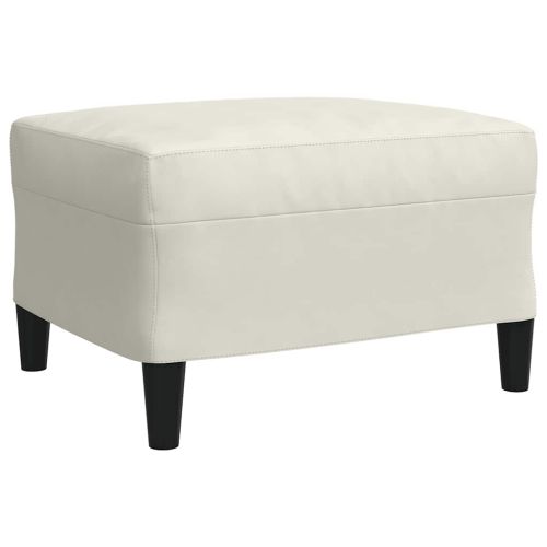 Комплект дивани от 3 части с възглавници, кремав, кадифе