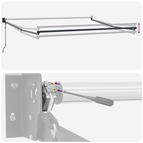 Сгъваем навес Червено и бяло 300 x 250 cm Полиестер и алуминий