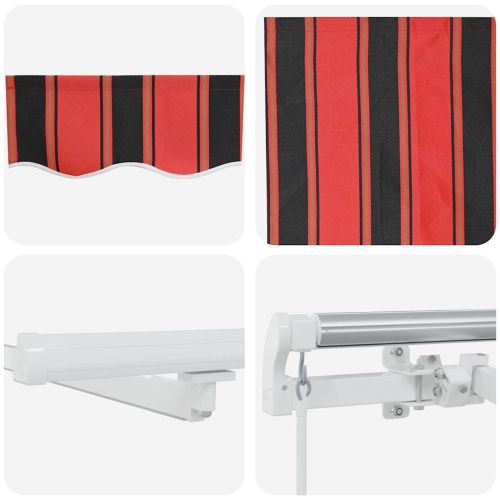 Сгъваем навес Оранжево и кафяво 450 × 350 cm Текстил и стомана