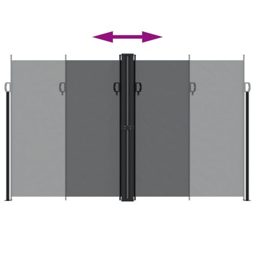 Прибираща се странична тента, черна, 200x1200 см