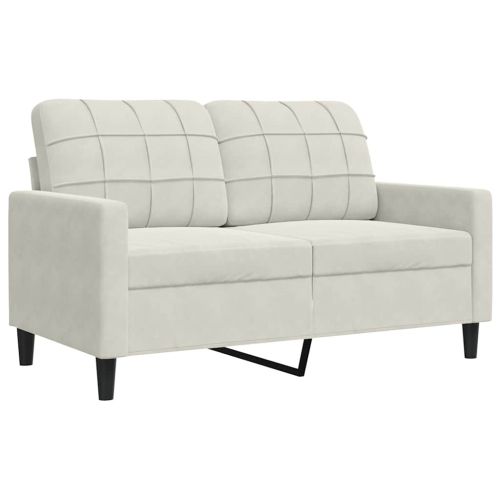 Мека мебел от 3 части с възглавници и болстери кремав кадифе