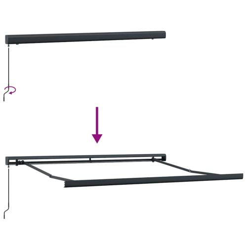 Сгъваем навес Зелен и бял 350 x 250 cm Текстил и Метал