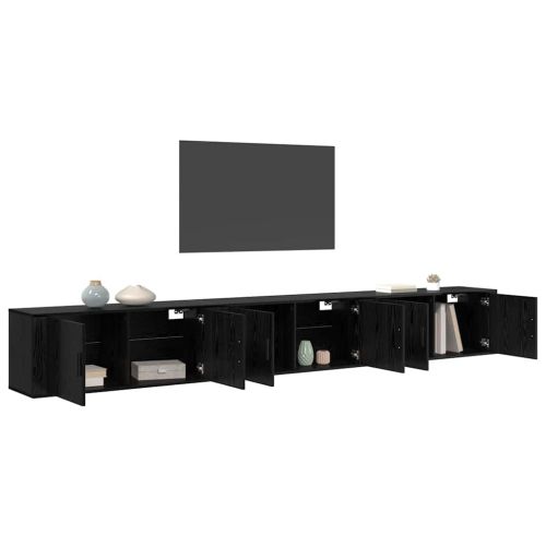 Комплект стенен ТВ шкаф 3 pcs Черния дъб 100 x 34,5 x 40 см