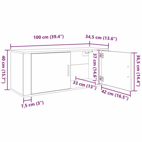 Комплект стенен ТВ шкаф 3 pcs Черния дъб 100 x 34,5 x 40 см