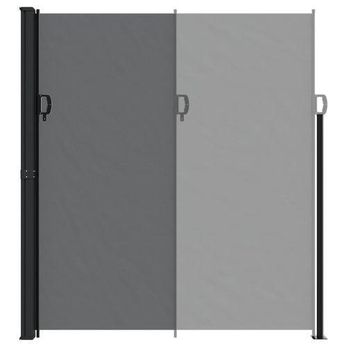 Прибираща се странична тента, черна, 220x300 см