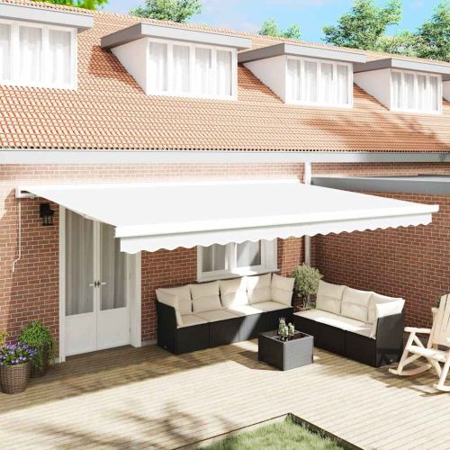 Резервен плат за тента Бяло 480 x 345 см Полиестер