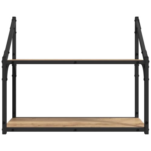 Стенен рафт с рафт дъб артизан 60 x 21 x 51 cm Инженерно дърво