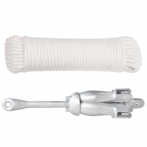 Сгъваема котва с въже сребриста 4 kg Горещо поцинкован чугун