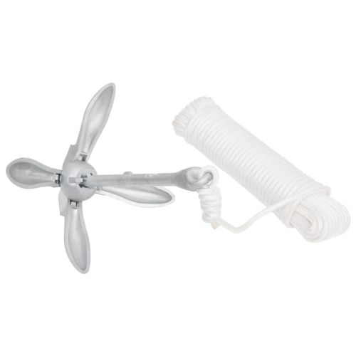 Сгъваема котва с въже сребриста 4 kg Горещо поцинкован чугун