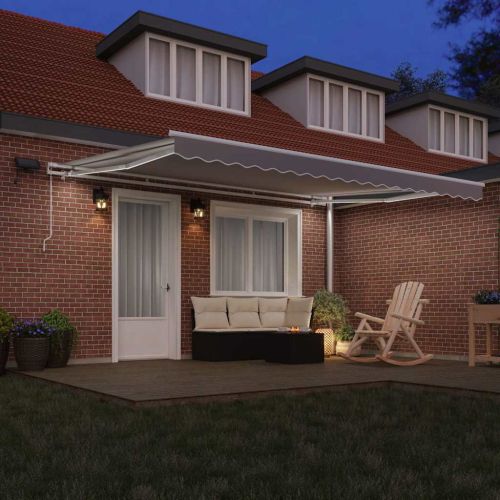 Сгъваем навес Светлосиво 450 × 300 cm Текстил и стомана