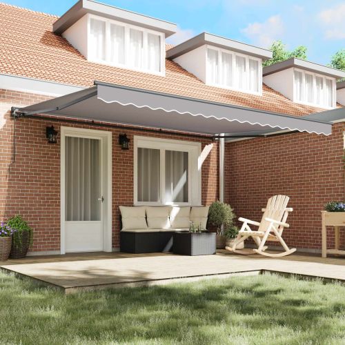 Рамка за сенник Светлосиво 450 × 300 cm Полиестер с PU покритие