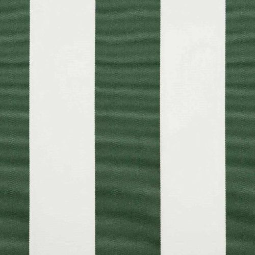 Електрически разтегателен навес Зелен и бял 450 × 300 cm
