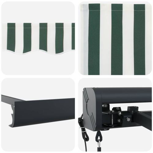 Сенник Зелен и бял 500 x 300 x 165 см Полиестер и алуминий