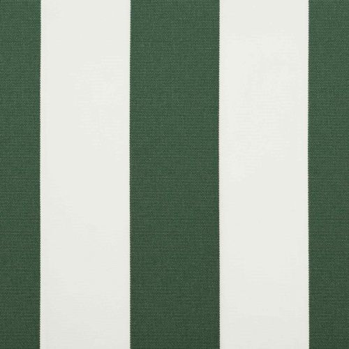 Сгъваем навес Зелен и бял 500 × 350 cm Тъкан и алуминий