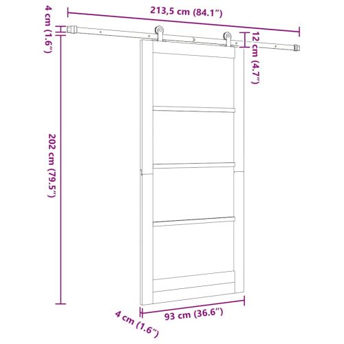 Преплъзваща се врата ORKDAL Естествен 93 x 202 см