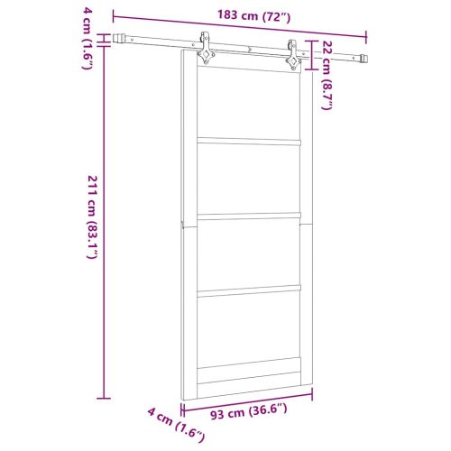 Преплъзваща се врата Бяло 93 x 211 см