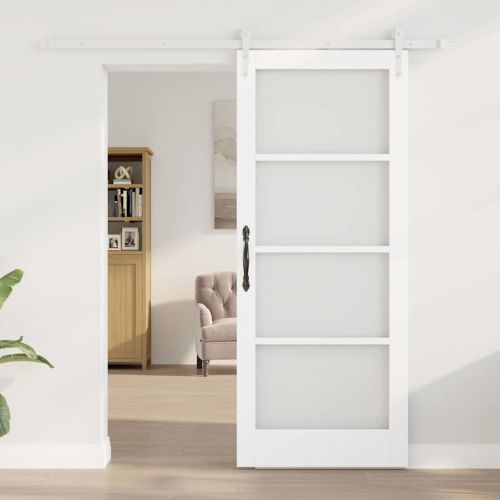 Преплъзваща се врата Бяло 83 x 202 см