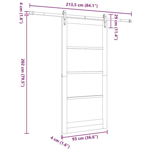 Преплъзваща се врата ORKDAL Бяло 93 x 202 см