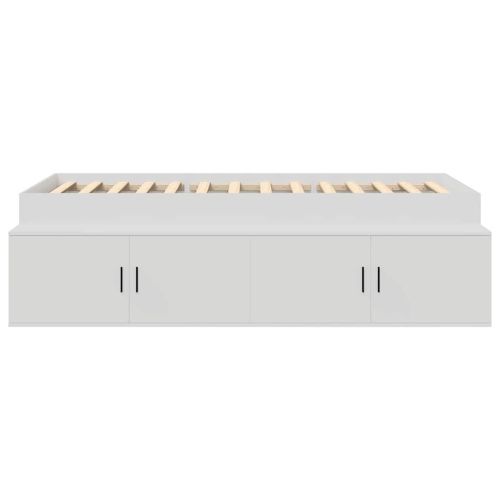 Рамка за легло с чекмедже Бяло 90 x 190 cm Инженерно дърво