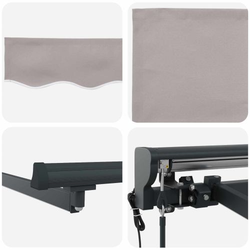 Електрически разтегателен навес Светлосиво и антрацит 5 × 3,5 m