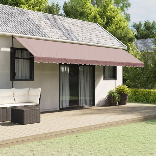 Резервно платнище за волан за тенти, кафяви ленти, 6 м