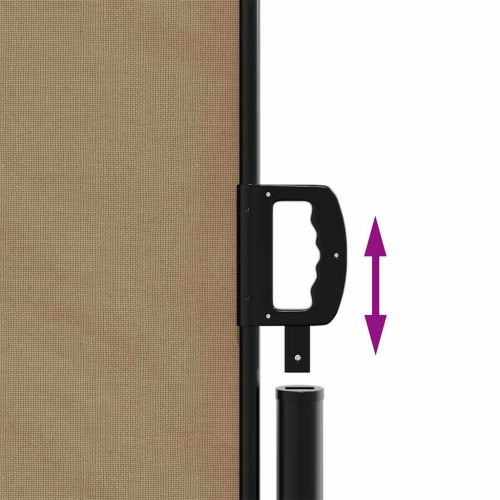 Прибираща се странична тента, таупе, 200x500 см