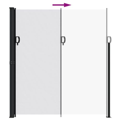 Прибираща се странична тента, бяла, 220x500 см