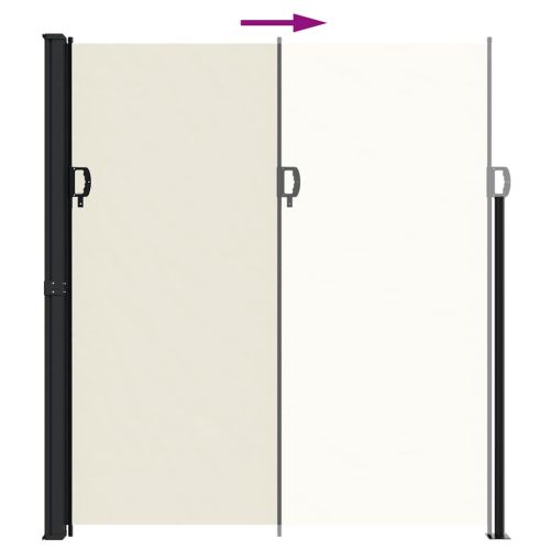 Прибираща се странична тента, кремава, 220x600 см