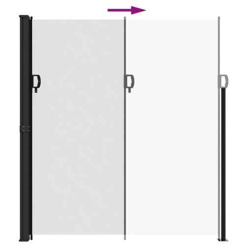 Прибираща се странична тента, бяла, 220x600 см