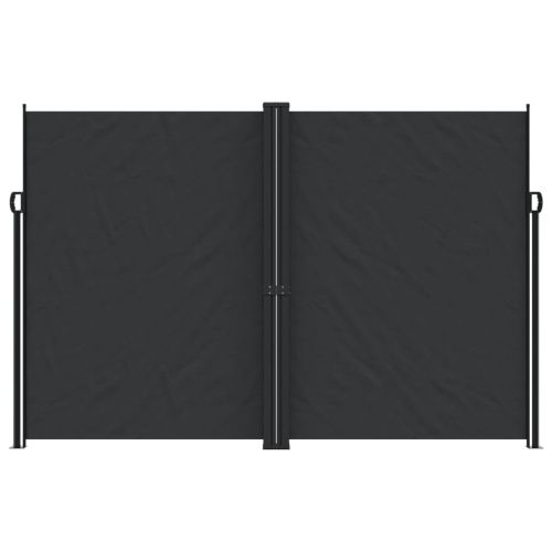 Прибираща се странична тента, черна, 220x1200 см