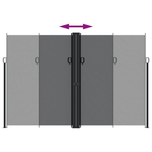 Прибираща се странична тента, черна, 220x1200 см