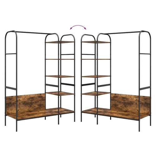 Държач за дрехи Кафяв дъб 120 x 44 x 160 см Инженерно дърво