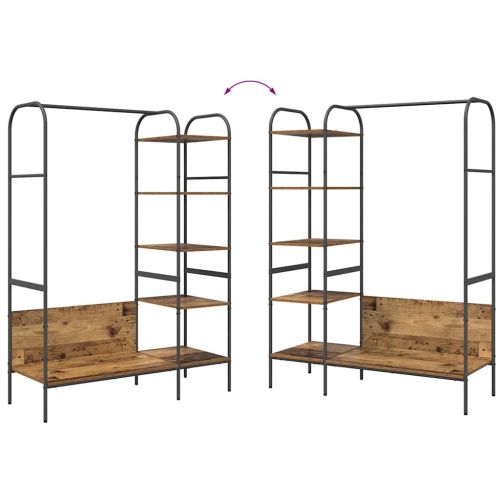 Държач за дрехи с рафт Кафяво 120 x 44 x 160 см Инженерно дърво