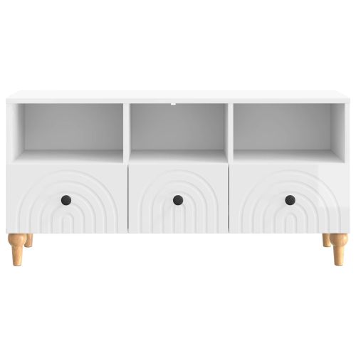 ТВ шкаф Висок Гланцов Бял 102 x 34,5 x 50 см