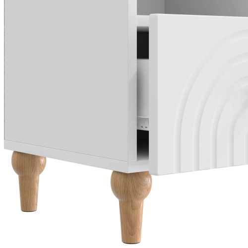 ТВ шкаф Висок Гланцов Бял 102 x 34,5 x 50 см