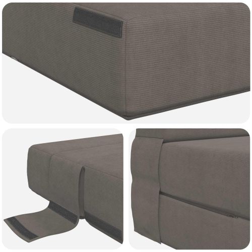 Разтегателен диван легло Светлосиво 203 x 152 x 15 см