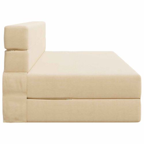 Разтегателен диван легло Крем 203 x 152 x 15 см Кордюрова тъкан