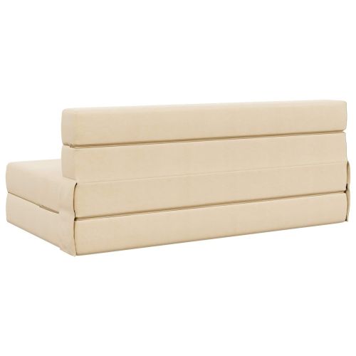 Разтегателен диван легло Крем 203 x 152 x 15 см Кордюрова тъкан