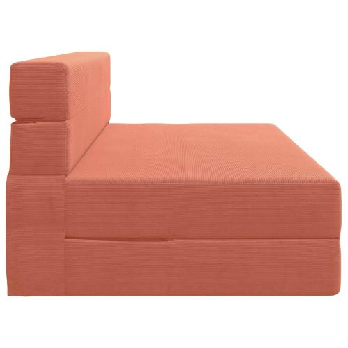 Разтегателен диван легло Червено оранжево 203 x 152 x 15 см