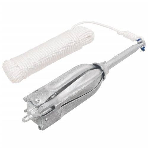 Сгъваема котва с въже сребриста 10 kg Горещо поцинкован чугун