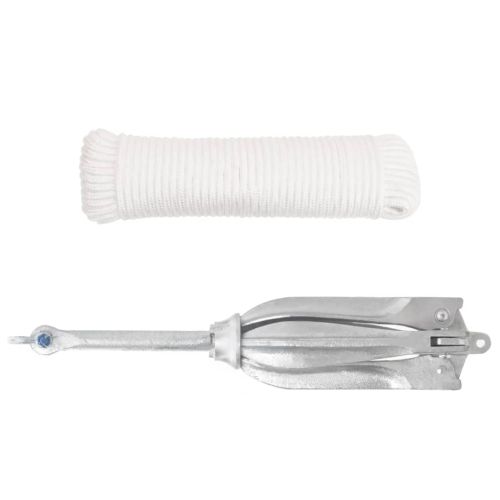 Сгъваема котва с въже сребриста 12 kg Горещо поцинкован чугун