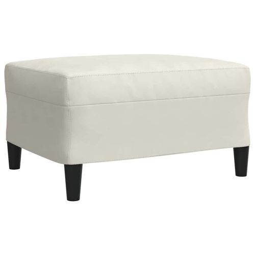 Комплект дивани от 3 части с възглавници, кремав, кадифе