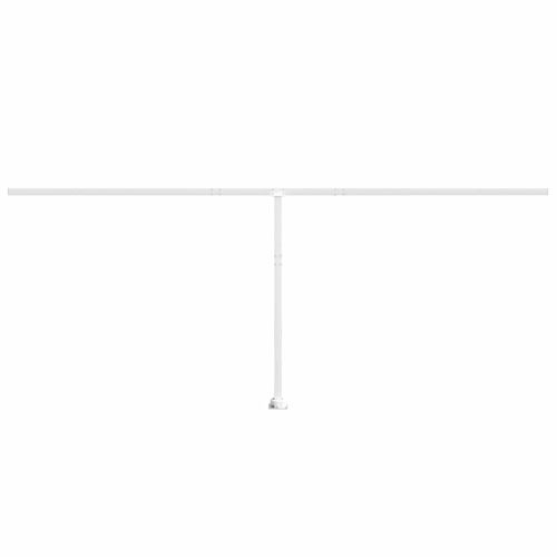 Комплект стълбове за тенти, бял, 600x245 см, желязо