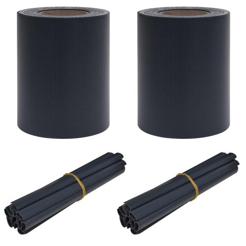 Градински екрани за уединение 2 pcs Тъмен сив 35 x 0,19 m ПВЦ