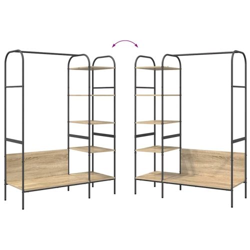 Държач за дрехи с рафт Кафяво 120 x 44 x 160 см Инженерно дърво