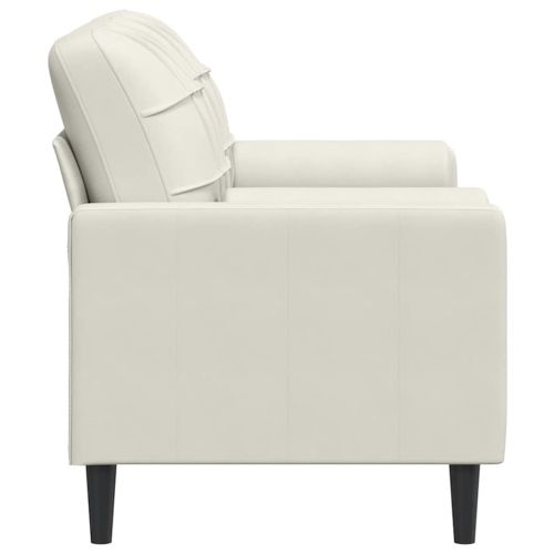 2-местен диван с декоративни възглавници кремав 140 см кадифе