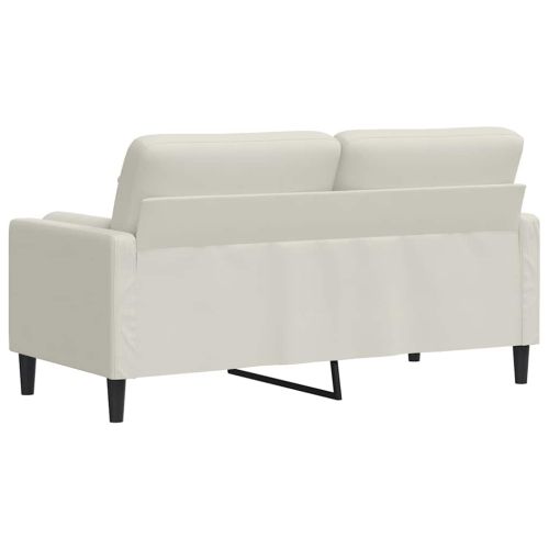 2-местен диван с декоративни възглавници кремав 140 см кадифе