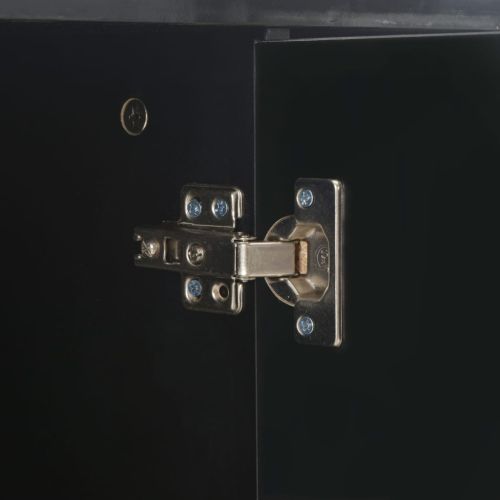 Бюфет, сиво със силен гланц, 71x35x80 см, инженерно дърво